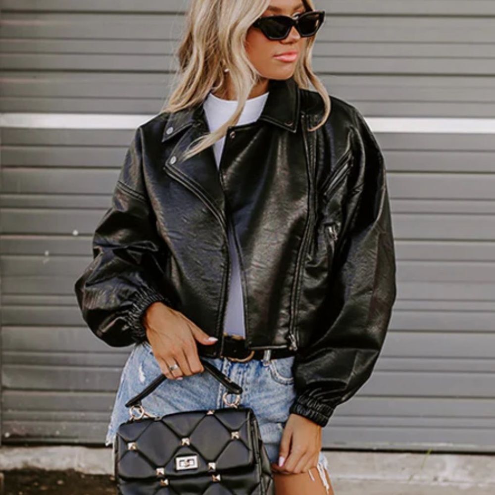 Black Leather Women's Jacket